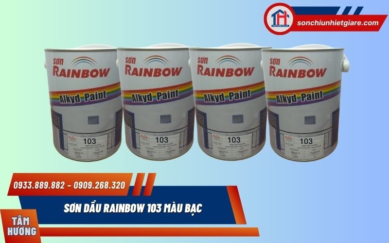 Sơn dầu Rainbow 103 màu bạc được sản xuất dựa trên công thức nhựa alkyd chứa hàm lượng dầu cao