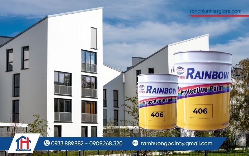 Sơn ngoại thất trắng bóng Rainbow 406 được ứng dụng linh hoạt cho nhiều loại hình công trình