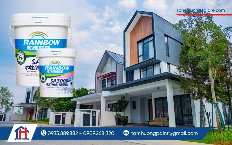 Rainbow SA3000 Water Based Dirt Pick Up Resistance Elastic Paint là dòng sơn nước ngoại thất cao cấp