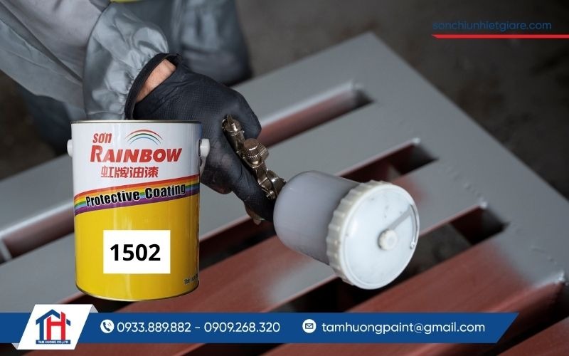 Hướng dẫn quy trình thi công sơn chịu nhiệt 500 Độ C Rainbow 1502