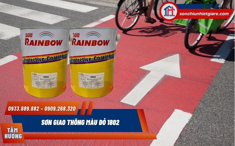 Sơn giao thông màu đỏ 1802 có bề mặt ít bóng và giảm chói loá