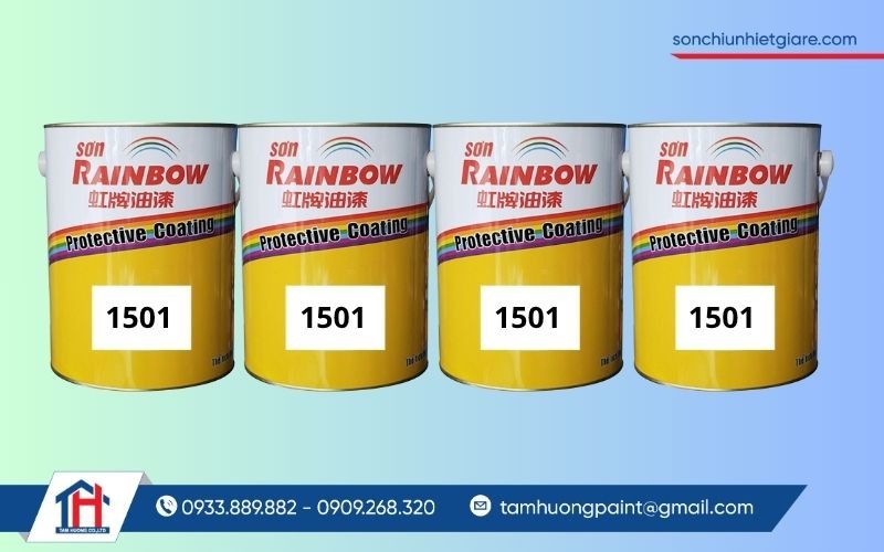 Sơn lót chống gỉ chịu nhiệt 500 Độ C Rainbow 1501 là dòng sơn chịu nhiệt gốc nhựa silicon nguyên chất