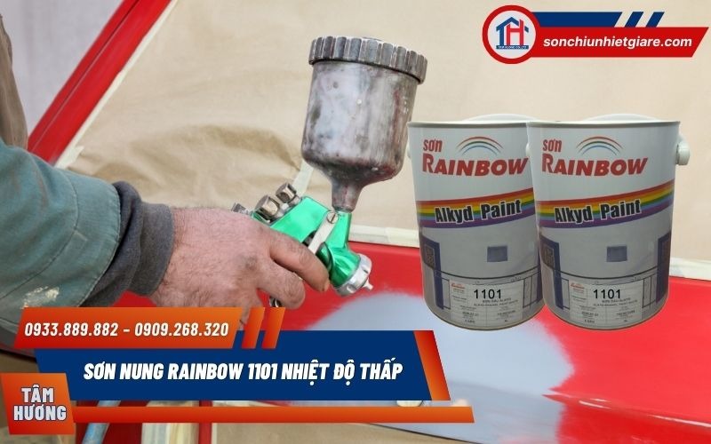 Sơn nung Rainbow 1101 ứng dụng sơn phủ cho vỏ xe, khung sườn, mâm xe