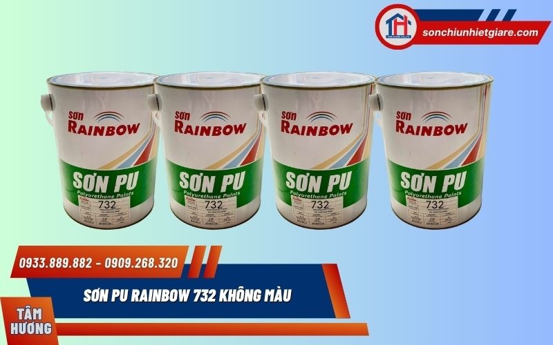 Sơn PU Rainbow 732 là dòng sơn trong suốt loại N không bóng