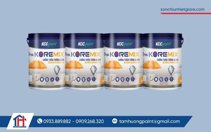 Koremix KCC là dòng sơn chống thấm dạng trộn được thiết kế để kết hợp cùng xi măng