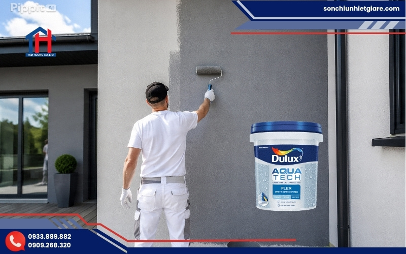 Hướng dẫn thi công chống thấm Dulux Aquatech Flex Waterproofing