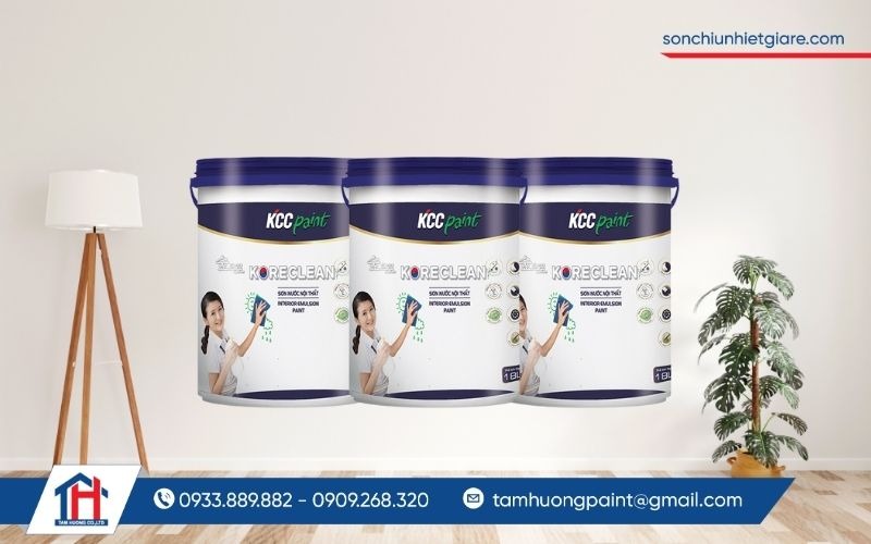 Sơn nước nội thất Koreclean phù hợp để làm lớp sơn phủ hoàn thiện cho các bề mặt nội thất như tường bê tông