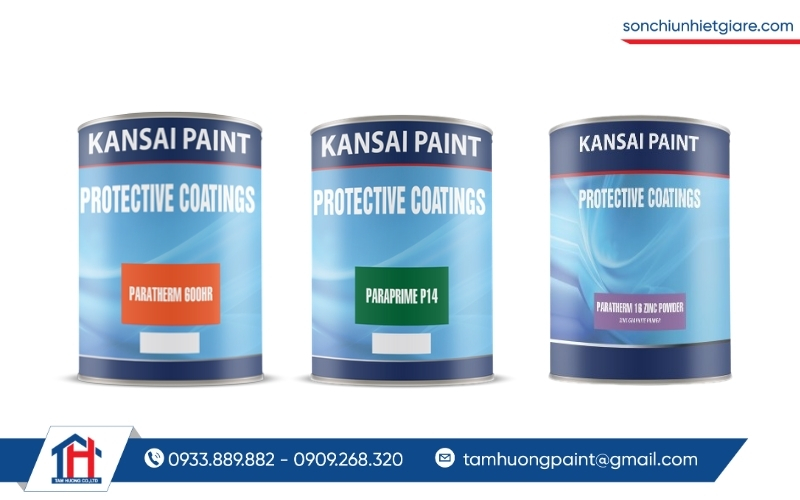 Các dòng sơn Kansai chịu nhiệt phổ biến có thể chịu được mức nhiệt từ 200°C đến 600°C