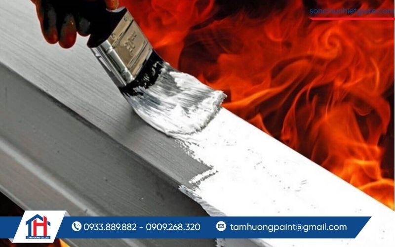 Sơn chống cháy 90 phút R90 hoạt động dựa trên nguyên lý trương nở khi gặp nhiệt độ cao