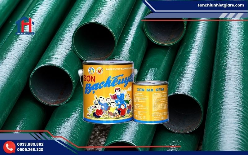 Sơn mạ kẽm Bạch Tuyết K603 là dòng sơn mạ kẽm màu xanh rêu
