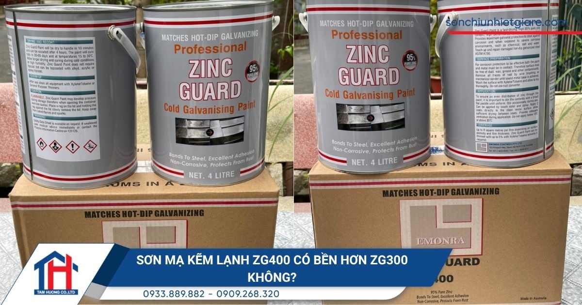 Sơn mạ kẽm lạnh ZG400 có bền hơn ZG300 không?
