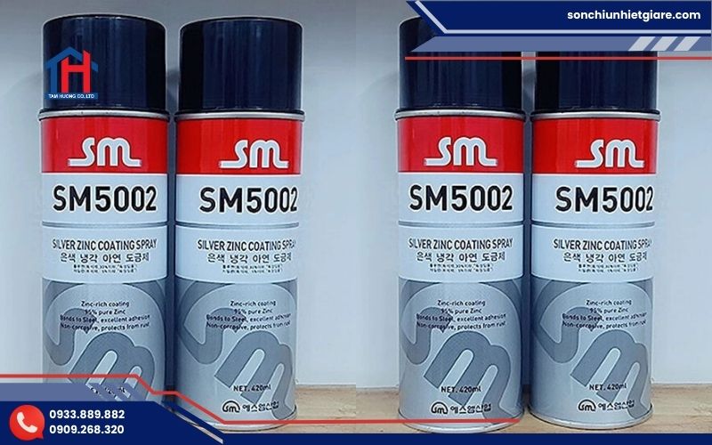 Sơn xịt mạ kẽm lạnh SM5002 là dòng sơn phủ bảo vệ kim loại dạng aerosol