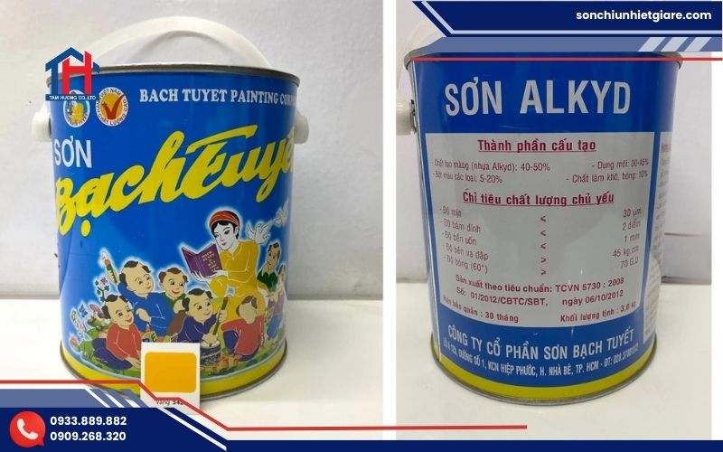 Sơn Bạch Tuyết Màu Vàng là dòng sơn dầu cao cấp mang tông vàng truyền thống