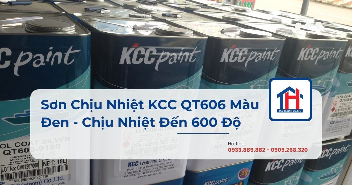 Sơn Chịu Nhiệt KCC QT606 Màu Đen - Chịu Nhiệt Đến 600 Độ