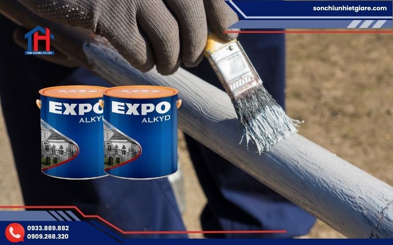 Sơn dầu Expo màu xám giúp bảo vệ bề mặt kim loại