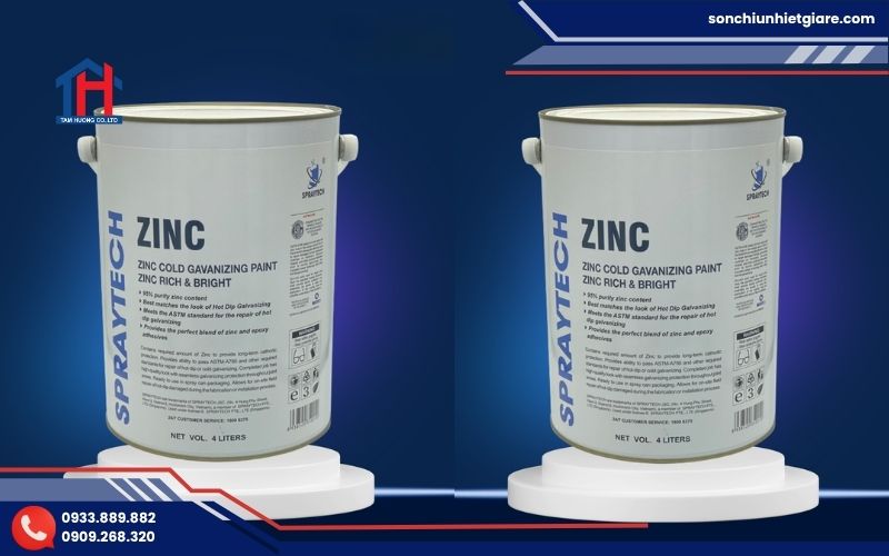 Sơn mạ kẽm lạnh Spraytech là dòng sơn mạ kẽm lạnh chứa hàm lượng kẽm cao