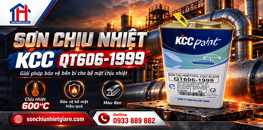 Banner giữa sơn chịu nhiệt màu đen 600 độ kcc
