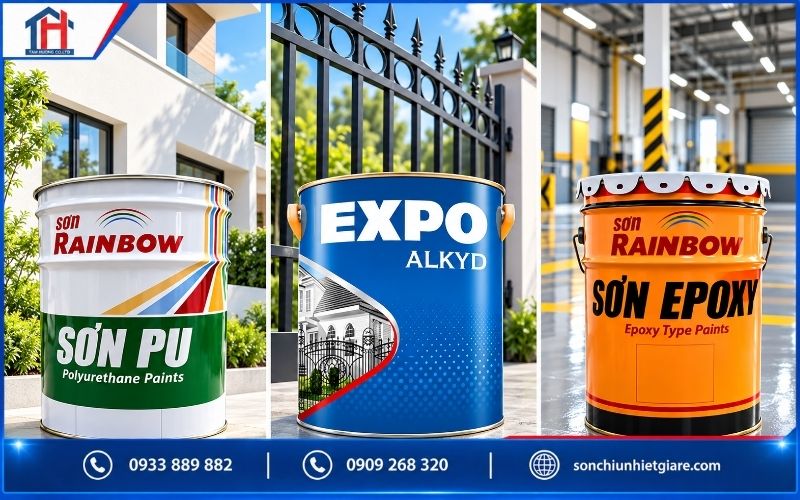 So sánh sơn Alkyd Epoxy Polyurethane về ứng dụng