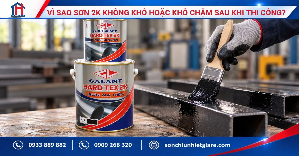 Vì Sao Sơn 2K Không Khô Hoặc Khô Chậm Sau Khi Thi Công?