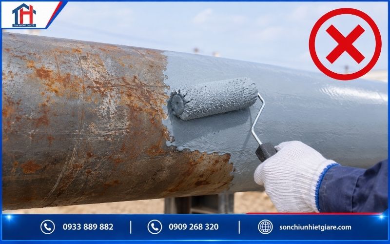 Sử dụng sai loại sơn hoặc vượt giới hạn chịu nhiệt sẽ khiến sơn chịu nhiệt bị bong tróc